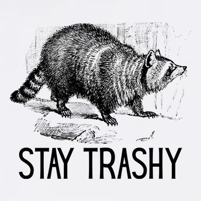 Stay Trashy Raccoon Funny Meme T-Shirt