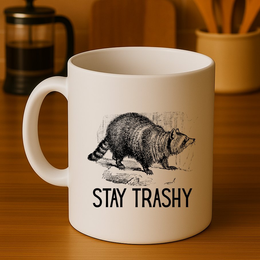 Stay Trashy Raccoon Funny Meme Mug