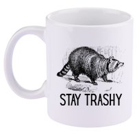 Stay Trashy Raccoon Funny Meme 11oz C Handle Ceramic Mug