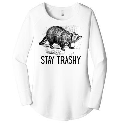 Stay Trashy Raccoon Funny Meme Women's Perfect Tri Tunic Long Sleeve Shirt