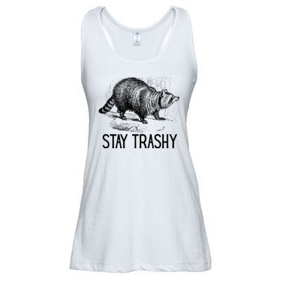 Stay Trashy Raccoon Funny Meme Ladies Essential Flowy Tank