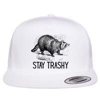 Stay Trashy Raccoon Funny Meme Flatbill Hat