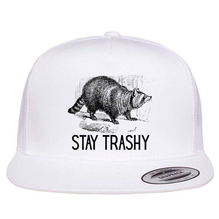 Stay Trashy Raccoon Funny Meme Flatbill Hat