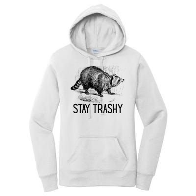 Stay Trashy Raccoon Funny Meme Women's Pullover Hoodie