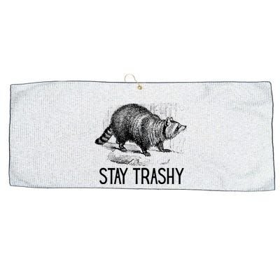 Stay Trashy Raccoon Funny Meme Large Microfiber Waffle Golf Towel