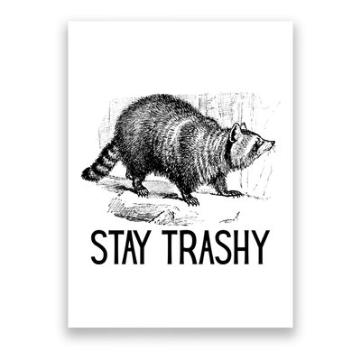 Stay Trashy Raccoon Funny Meme Poster