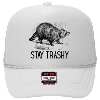 Stay Trashy Raccoon Funny Meme Trucker Hat