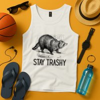 Stay Trashy Raccoon Funny Meme Tank Top
