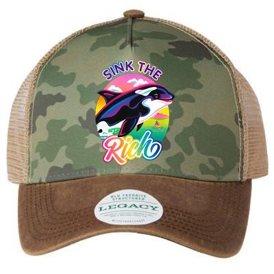 Sink The Rich Gladys Killer Whale The Yacht Sinking Orca Rainbow Legacy Tie Dye Trucker Hat