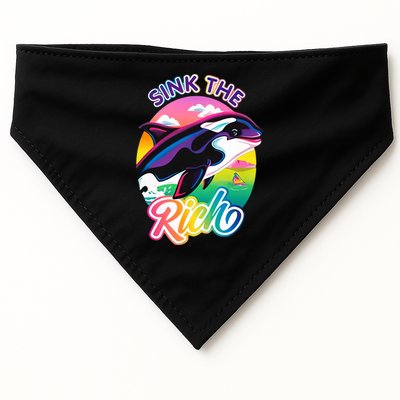 Sink The Rich Gladys Killer Whale The Yacht Sinking Orca Rainbow USA-Made Doggie Bandana