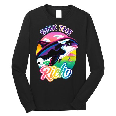 Sink The Rich Gladys Killer Whale The Yacht Sinking Orca Rainbow Long Sleeve Shirt