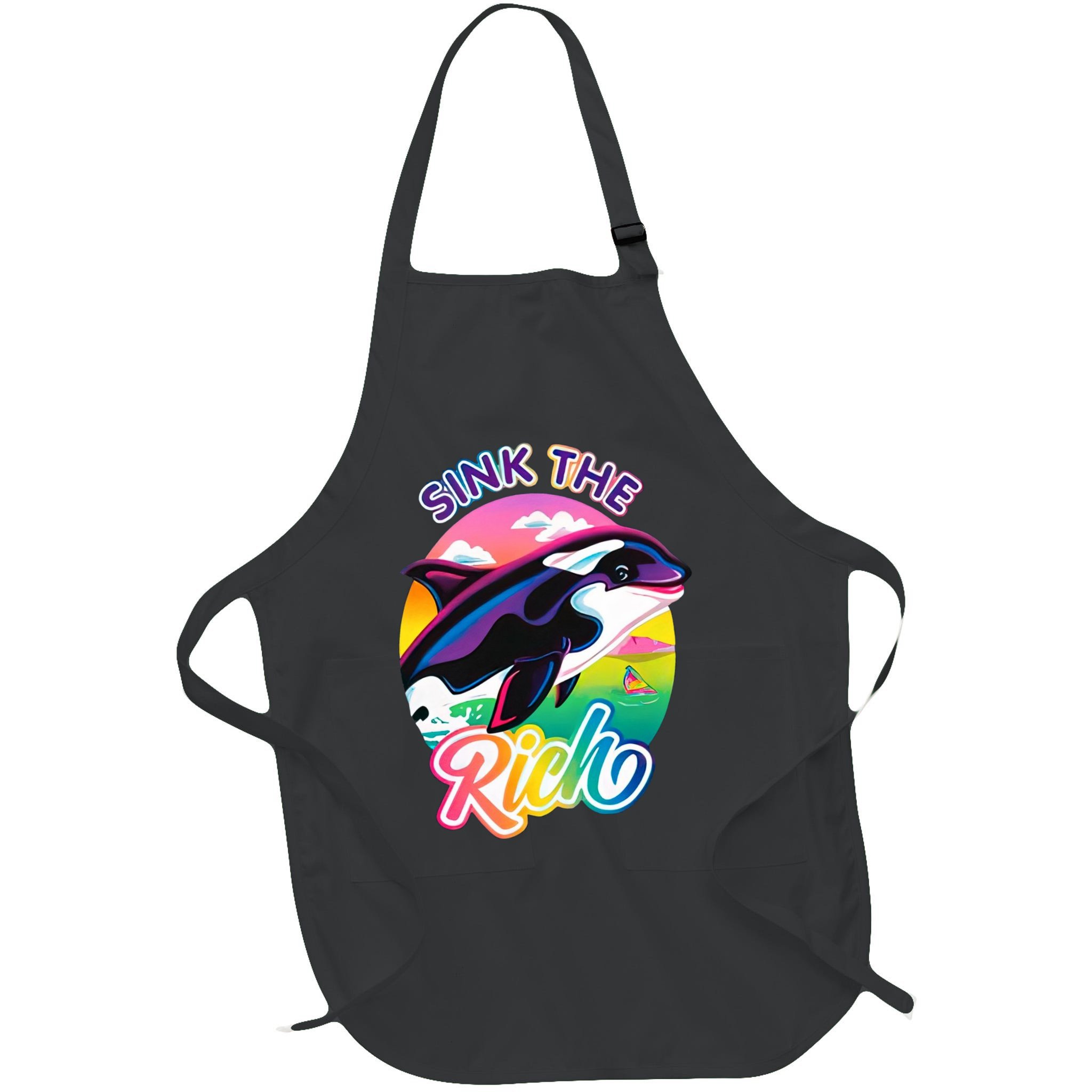 Sink The Rich Gladys Killer Whale The Yacht Sinking Orca Rainbow Apron