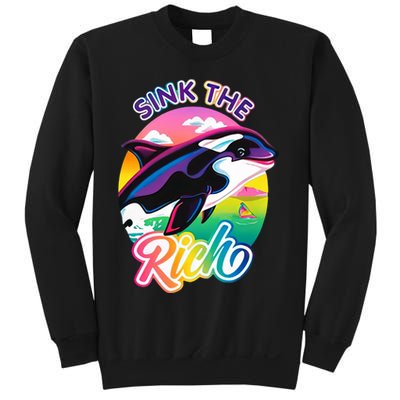 Sink The Rich Gladys Killer Whale The Yacht Sinking Orca Rainbow Sweatshirt