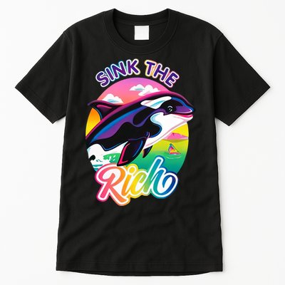 Sink The Rich Gladys Killer Whale The Yacht Sinking Orca Rainbow Tall T-Shirt