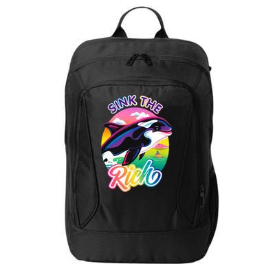 Sink The Rich Gladys Killer Whale The Yacht Sinking Orca Rainbow City Backpack