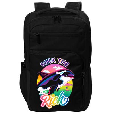 Sink The Rich Gladys Killer Whale The Yacht Sinking Orca Rainbow Impact Tech Backpack