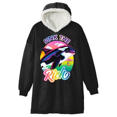 Sink The Rich Gladys Killer Whale The Yacht Sinking Orca Rainbow Hooded Wearable Blanket