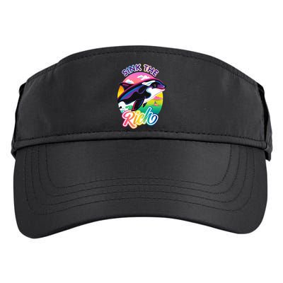 Sink The Rich Gladys Killer Whale The Yacht Sinking Orca Rainbow Adult Drive Performance Visor