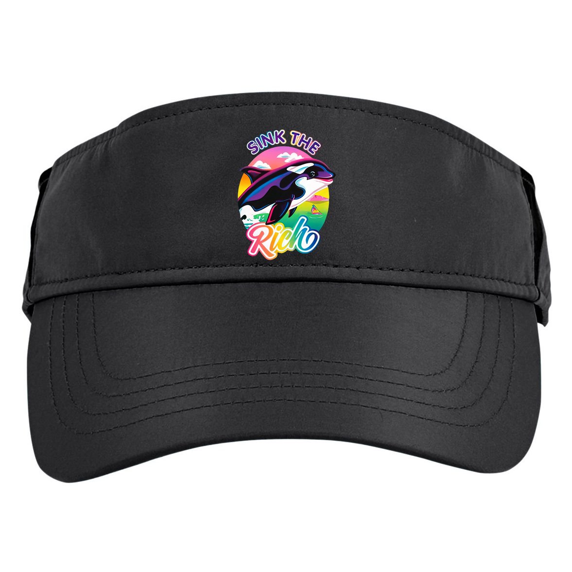 Sink The Rich Gladys Killer Whale The Yacht Sinking Orca Rainbow Adult Drive Performance Visor