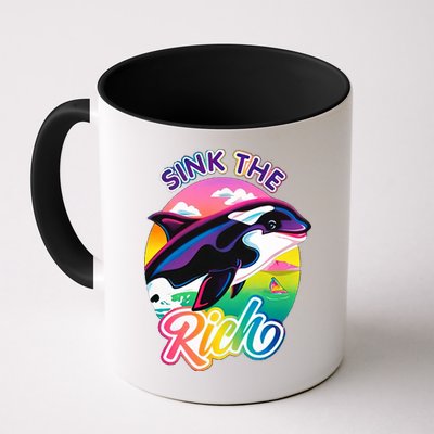 Sink The Rich Gladys Killer Whale The Yacht Sinking Orca Rainbow Mug