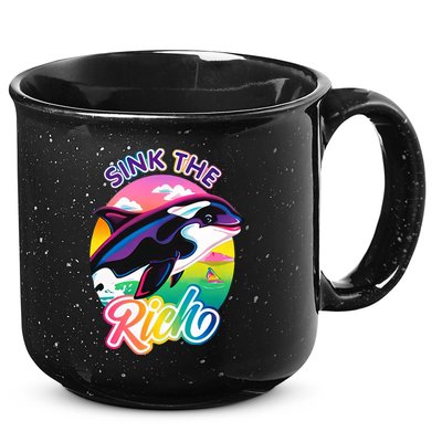 Sink The Rich Gladys Killer Whale The Yacht Sinking Orca Rainbow 15oz Campfire Ceramic Mug