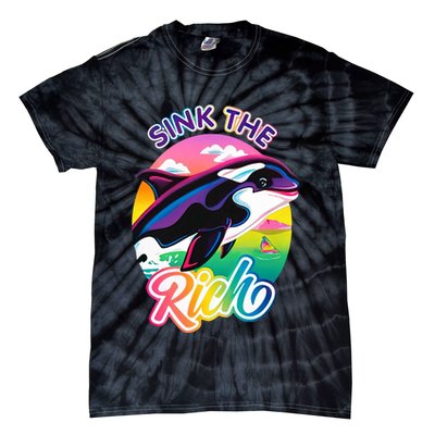 Sink The Rich Gladys Killer Whale The Yacht Sinking Orca Rainbow Tie-Dye T-Shirt