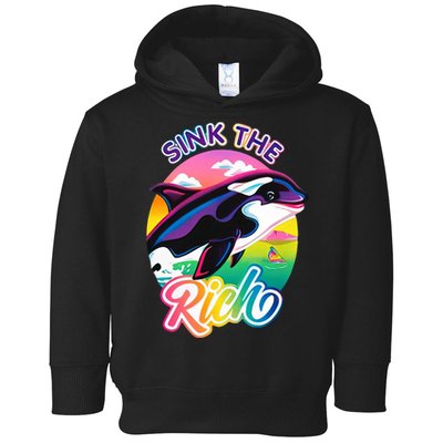 Sink The Rich Gladys Killer Whale The Yacht Sinking Orca Rainbow Toddler Hoodie