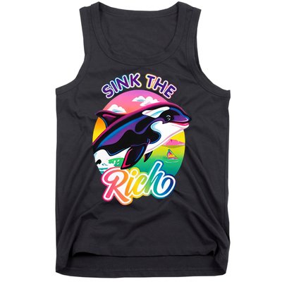 Sink The Rich Gladys Killer Whale The Yacht Sinking Orca Rainbow Tank Top