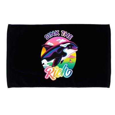 Sink The Rich Gladys Killer Whale The Yacht Sinking Orca Rainbow Microfiber Hand Towel