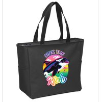 Sink The Rich Gladys Killer Whale The Yacht Sinking Orca Rainbow Zip Tote Bag