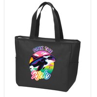 Sink The Rich Gladys Killer Whale The Yacht Sinking Orca Rainbow Zip Tote Bag