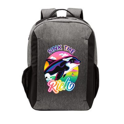 Sink The Rich Gladys Killer Whale The Yacht Sinking Orca Rainbow Vector Backpack