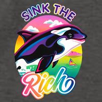 Sink The Rich Gladys Killer Whale The Yacht Sinking Orca Rainbow Vector Backpack