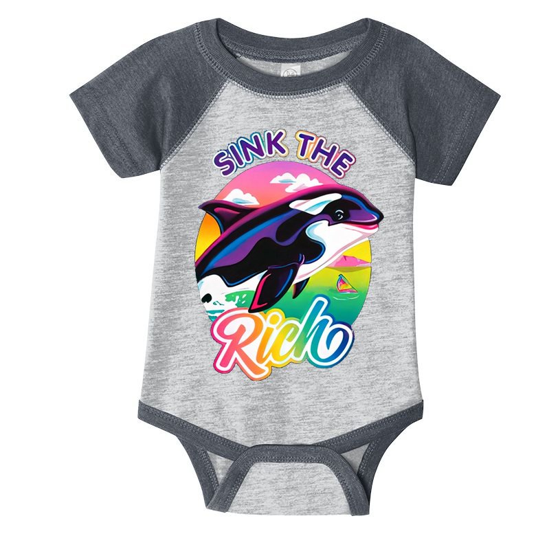 Sink The Rich Gladys Killer Whale The Yacht Sinking Orca Rainbow Infant Baby Jersey Bodysuit