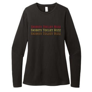 Skibiti Toilet Rizz Viral Influencer Brain Rot Slang Funny Womens CVC Long Sleeve Shirt