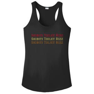 Skibiti Toilet Rizz Viral Influencer Brain Rot Slang Funny Ladies PosiCharge Competitor Racerback Tank