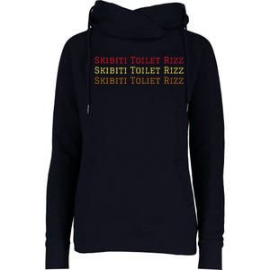 Skibiti Toilet Rizz Viral Influencer Brain Rot Slang Funny Womens Funnel Neck Pullover Hood