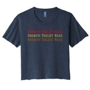 Skibiti Toilet Rizz Viral Influencer Brain Rot Slang Funny Women's Crop Top Tee