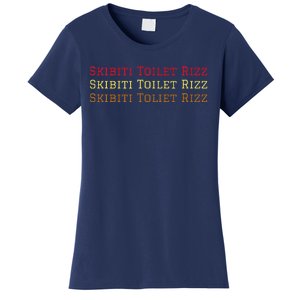 Skibiti Toilet Rizz Viral Influencer Brain Rot Slang Funny Women's T-Shirt