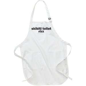 Skibiti Toilet Rizz Funny Viral Influencer Brain Rot Slang Full-Length Apron With Pockets