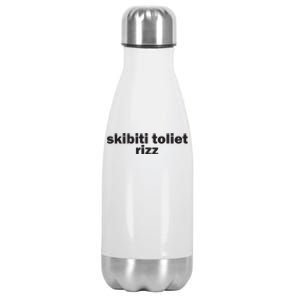 Skibiti Toilet Rizz Funny Viral Influencer Brain Rot Slang Stainless Steel Insulated Water Bottle