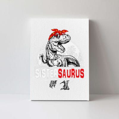 Sistersaurus T Rex Dinosaur Sister Saurus Family Matching Canvas