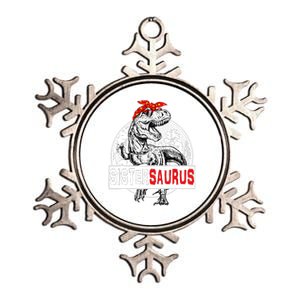 Sistersaurus T Rex Dinosaur Sister Saurus Family Matching Metallic Star Ornament