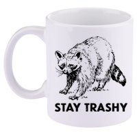 Stay Trashy Raccoon 11oz C Handle Ceramic Mug