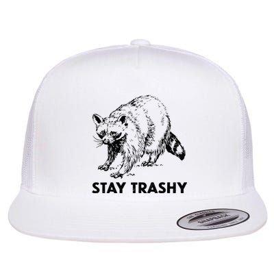 Stay Trashy Raccoon Flat Bill Trucker Hat