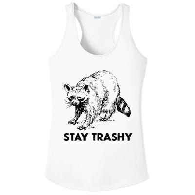 Stay Trashy Raccoon Ladies PosiCharge Competitor Racerback Tank