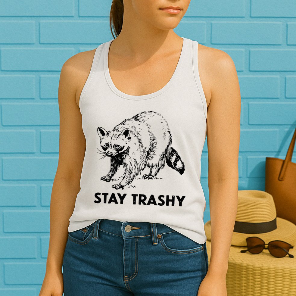 Stay Trashy Raccoon Womens Tank Top