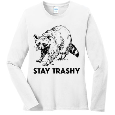 Stay Trashy Raccoon Ladies Long Sleeve Shirt