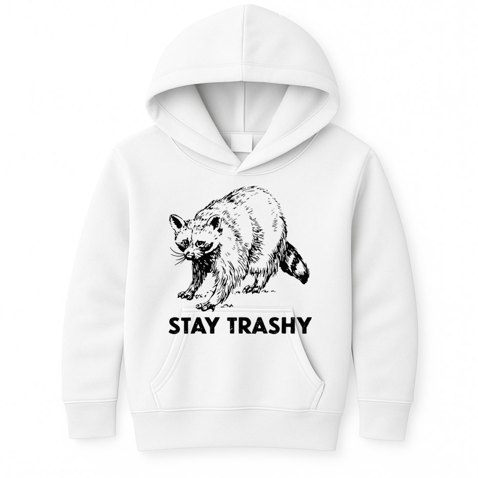 Stay Trashy Raccoon Kids Hoodie