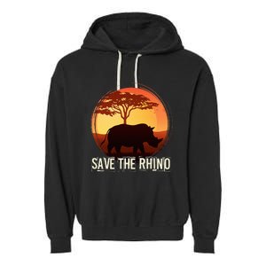 Save The Rhino Garment-Dyed Fleece Hoodie